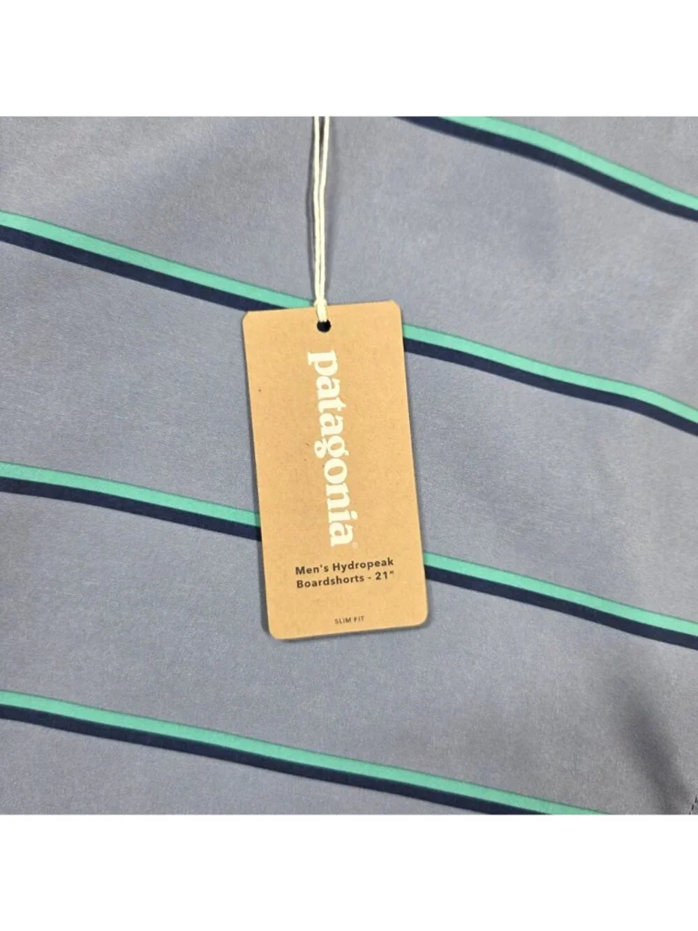 Patagonia Mens 42 Blue Gray Stripe Hydropeak Boardshorts 21
